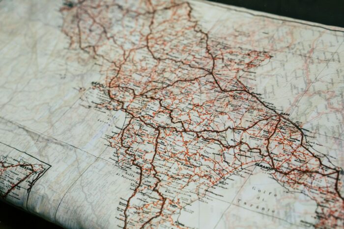 brown and black map